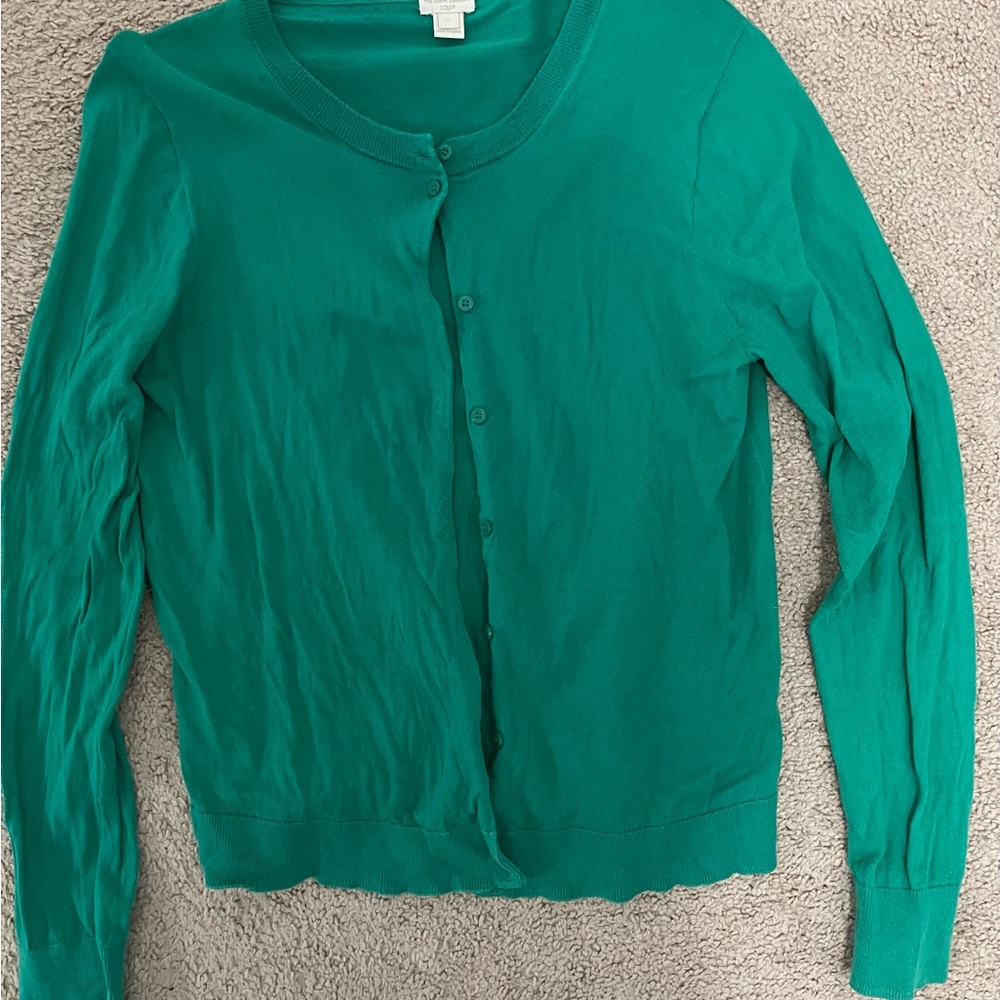J. Crew Green Caryn Cardigan